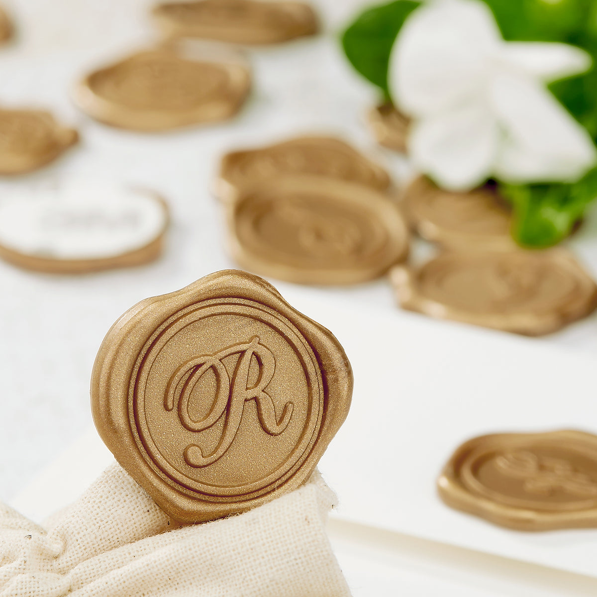 Initial Adhesive Wax Seal Quick - Ship Stickers 25PK - Nostalgic Impressions