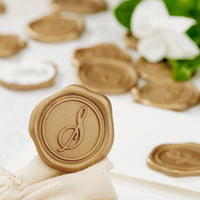 Initial Adhesive Wax Seal Quick - Ship Stickers 25PK - Nostalgic Impressions
