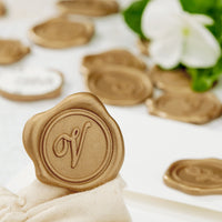 Initial Adhesive Wax Seal Quick - Ship Stickers 25PK - Nostalgic Impressions