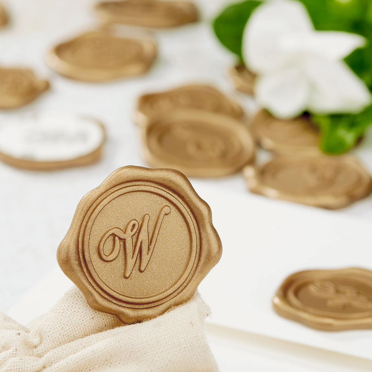 Initial Adhesive Wax Seal Quick - Ship Stickers 25PK - Nostalgic Impressions