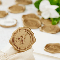 Initial Adhesive Wax Seal Quick - Ship Stickers 25PK - Nostalgic Impressions