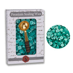 Teal Premium Sealing Wax Beads by Color with spoon