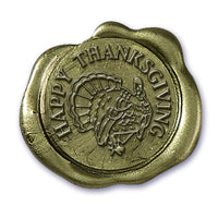 Thanksgiving Turkey Classic Gold Adhesive Symbol Wax Seal Stickers 10PK - Hand Pressed 1 1/4" - Nostalgic Impressions