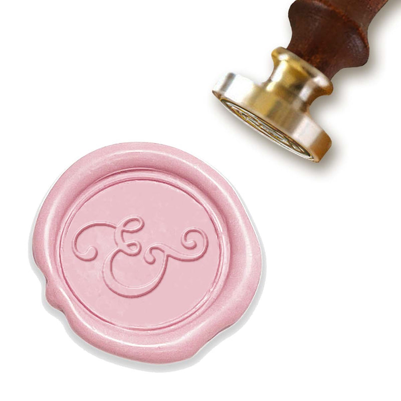 Ampersand Wedding Wax Seal Stamp with Turquoise Wood Handle #1372a - Nostalgic Impressions