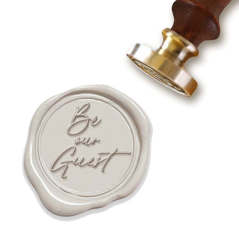 Be Our Guest Wedding Wax Seal Stamp with White Wood Handle #7884 - Nostalgic Impressions