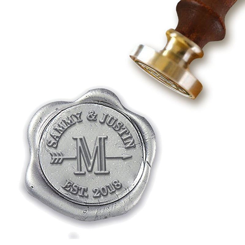 Arrow Monogram Wax Seal Stamp #9301 - Choice of Handle - Nostalgic Impressions
