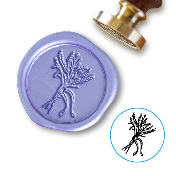 Lavender Wedding Wax Seal Stamp with choice of Handle #8502 - Nostalgic Impressions