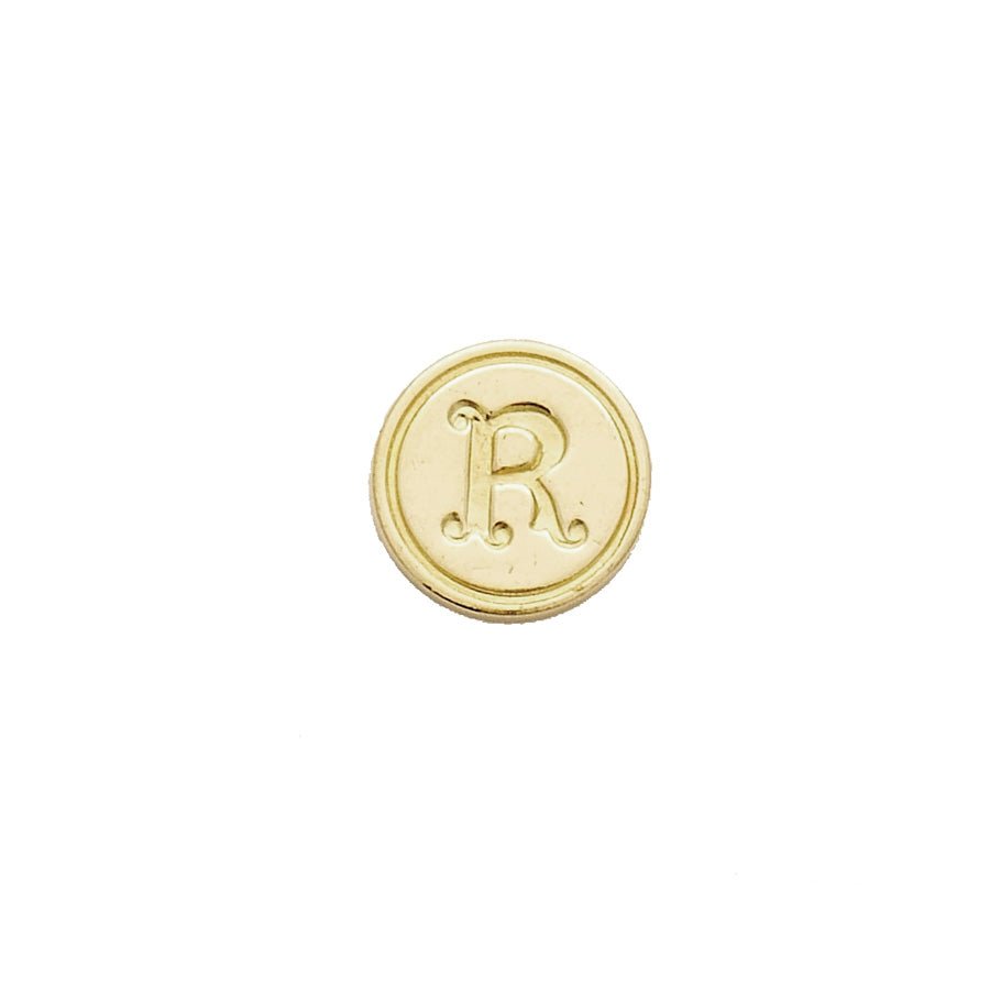 Brass Cerif Initial Wax Seal Stamp Gift Set kit with Gold Sealing Wax - Nostalgic Impressions