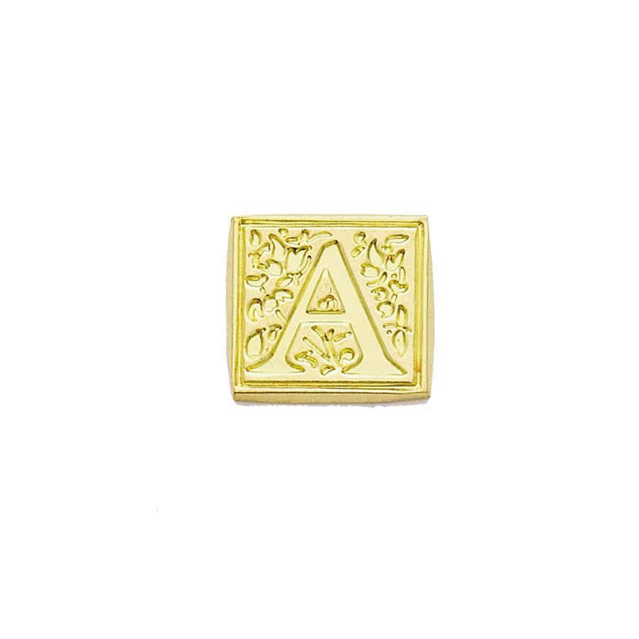 Brass Filigree Initial Wax Seal Stamp Gift Set Kit with Gold Sealing Wax - Nostalgic Impressions