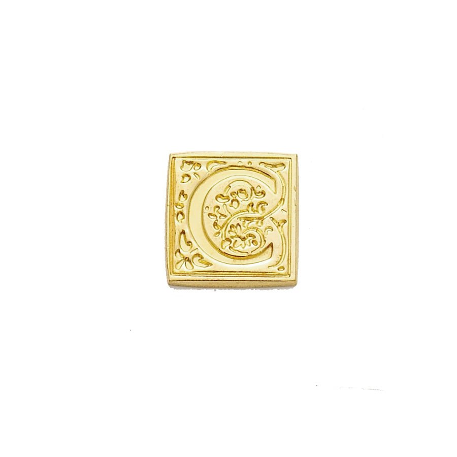 Brass Filigree Initial Wax Seal Stamp Gift Set Kit with Gold Sealing Wax - Nostalgic Impressions