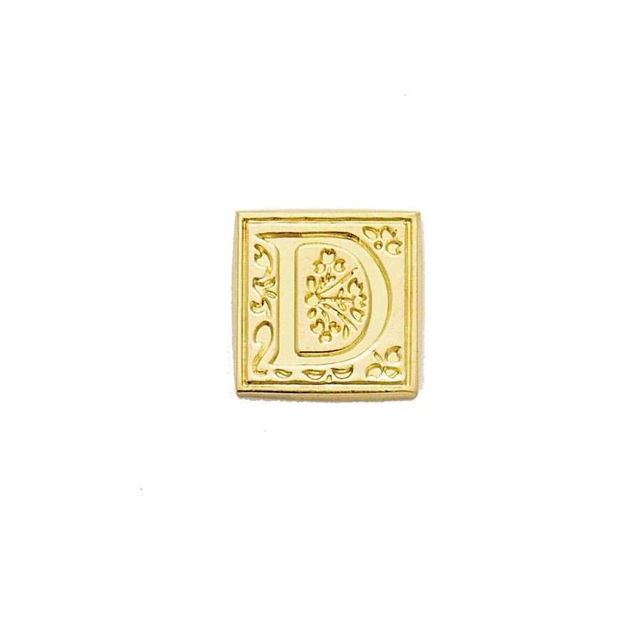 Brass Filigree Initial Wax Seal Stamp Gift Set Kit with Gold Sealing Wax - Nostalgic Impressions