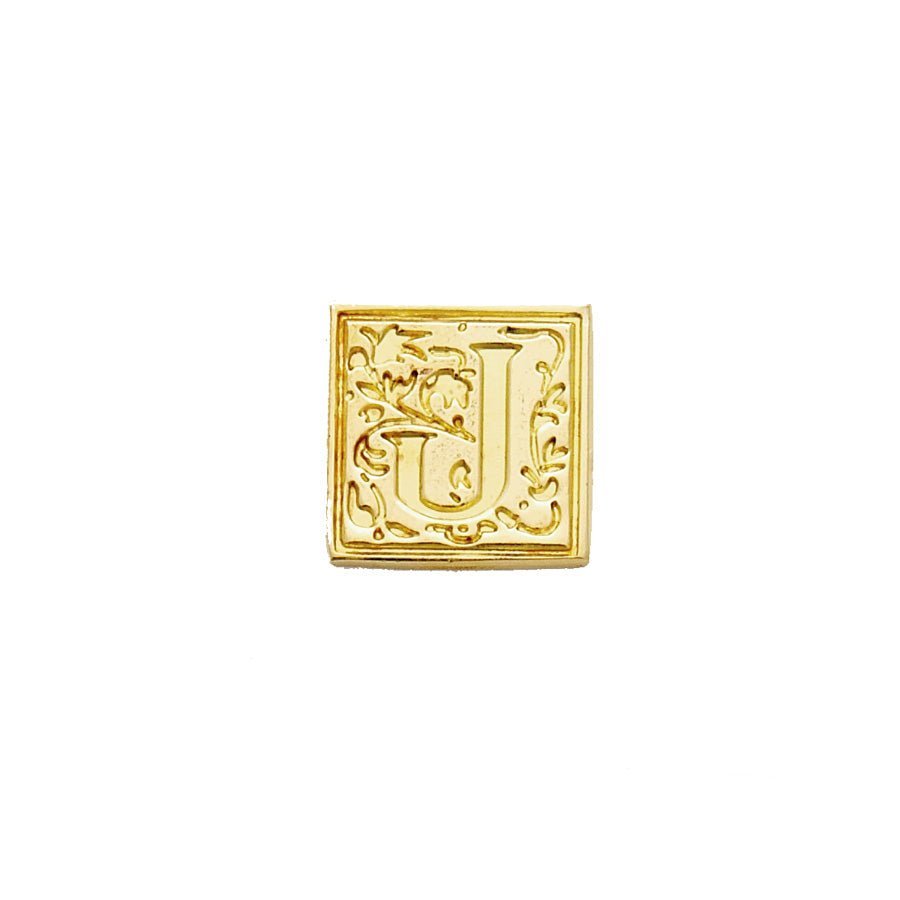 Brass Filigree Initial Wax Seal Stamp Gift Set Kit with Gold Sealing Wax - Nostalgic Impressions