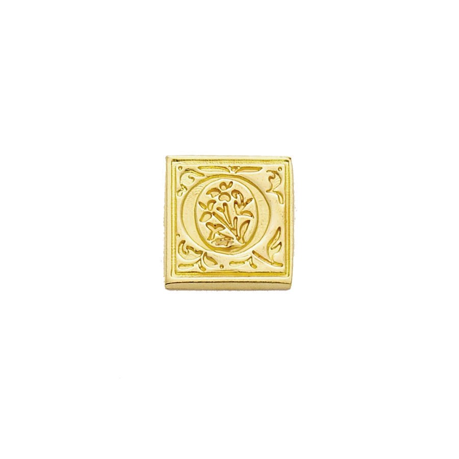 Brass Filigree Initial Wax Seal Stamp Gift Set Kit with Gold Sealing Wax - Nostalgic Impressions