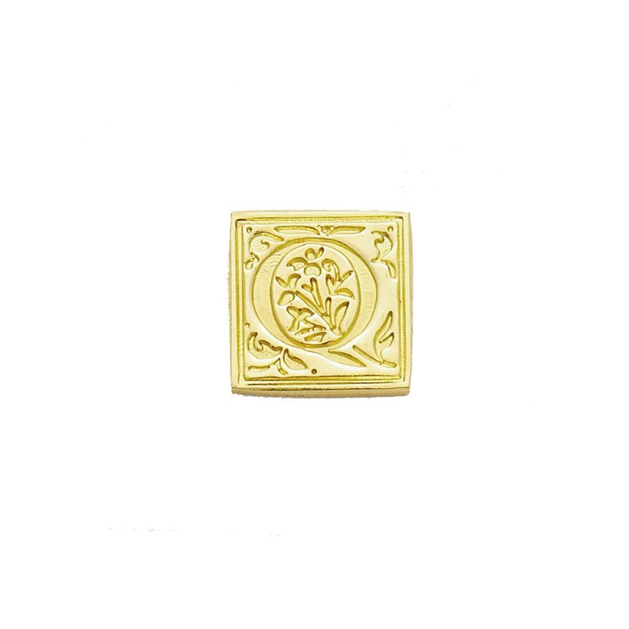 Brass Filigree Initial Wax Seal Stamp Gift Set Kit with Gold Sealing Wax - Nostalgic Impressions
