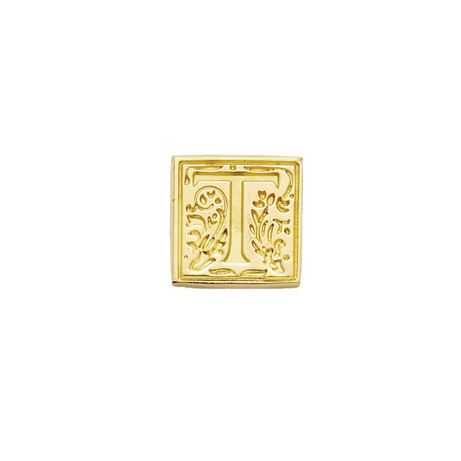 Brass Filigree Initial Wax Seal Stamp Gift Set Kit with Gold Sealing Wax - Nostalgic Impressions