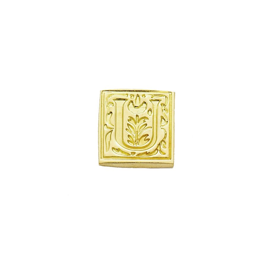 Brass Filigree Initial Wax Seal Stamp Gift Set Kit with Gold Sealing Wax - Nostalgic Impressions
