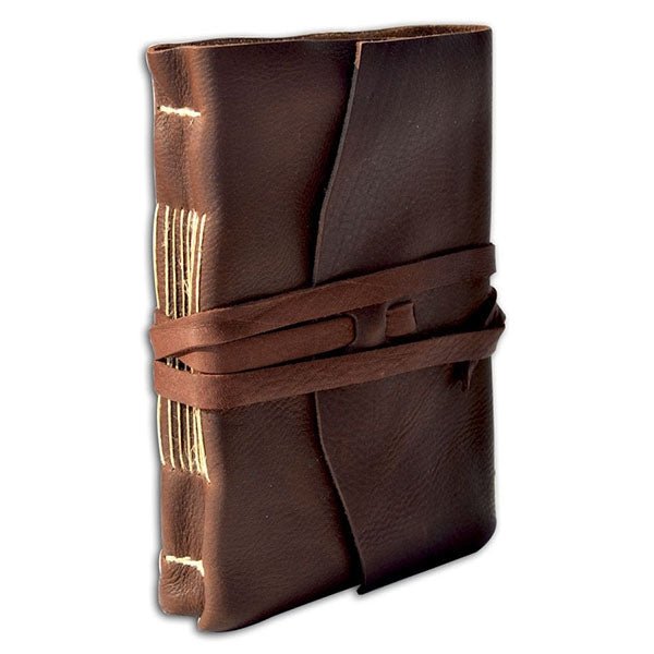 Medieval Leather Journals with Amalfi Paper-Hand stitched Italian Artisan Made Nabuk Leather 3 sizes - Nostalgic Impressions