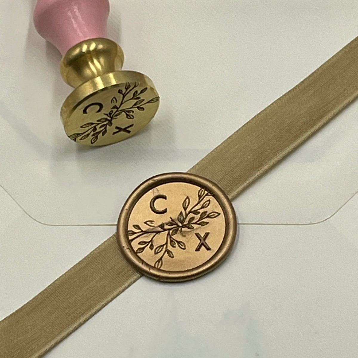 Create your Own Wedding Wax Seal Stamp from your Logo or Art with Turquoise Wood Handle - Nostalgic Impressions