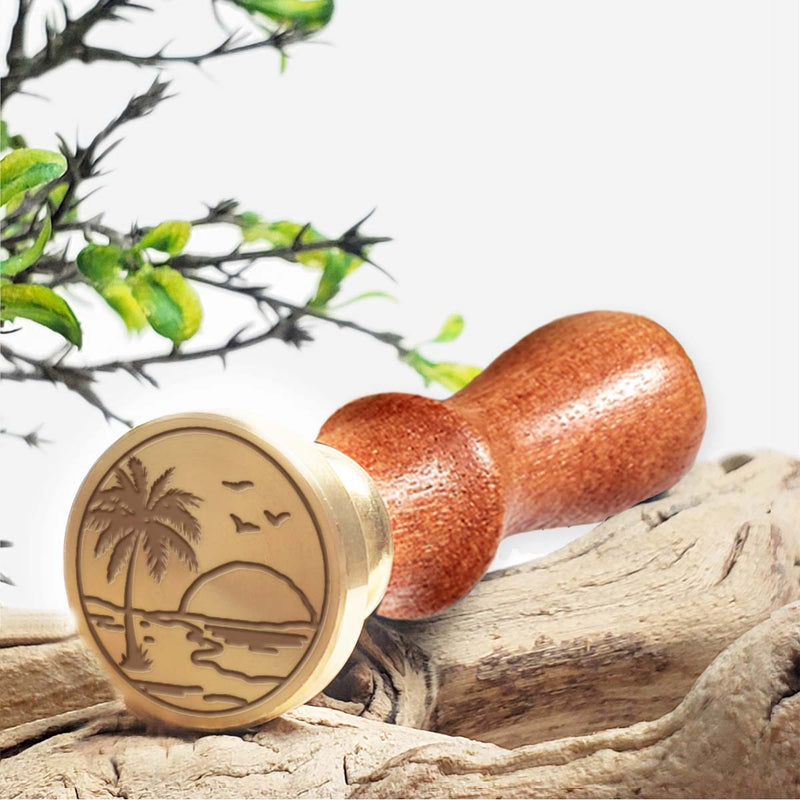 Beach Scene Wax Seal Stamps with Rosewood Handle - Multiple Design Options - Nostalgic Impressions