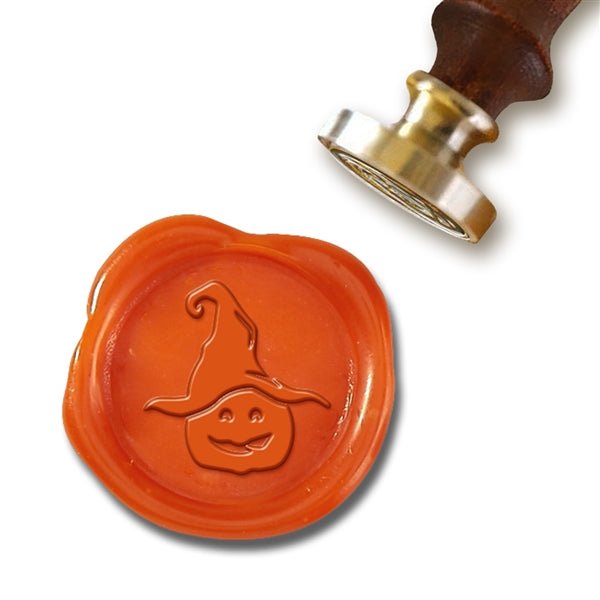 Halloween Pumpkin Witch Hat Wax Seal Stamp with Rosewood Wood Handle #8676CD - Nostalgic Impressions