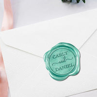 Perfect Couple Wedding Monogram Adhesive Wax Seals #8730 bundle with stamp - Nostalgic Impressions
