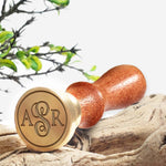 Vine 3 Letter Monogram Custom Wax Seal Stamp with choice of Handle #1181 - Nostalgic Impressions