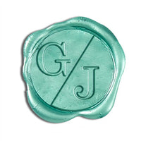 Split Initials Wedding Monogram Adhesive Wax Seals #8029 Bundle with Stamp - Nostalgic Impressions