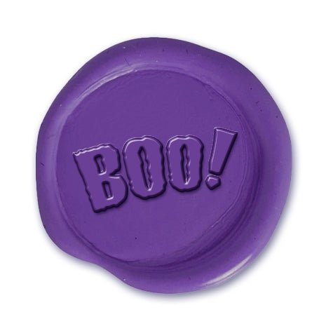 Halloween BOO Purple Adhesive Symbol Wax Seal Stickers 10PK - Hand Pressed 1 1/4" - Nostalgic Impressions