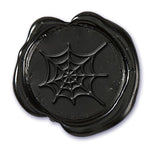 Halloween Spider Web Black Adhesive Symbol Wax Seal Stickers 50PK - Hand Pressed 1 1/4" - Nostalgic Impressions