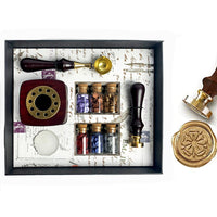 Bead Sealing Wax Kit with 6 colors Sealing Wax Beads, Melting Pot, Candle and Spoon - Nostalgic Impressions