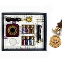 Bead Sealing Wax Kit with 6 colors Sealing Wax Beads, Melting Pot, Candle and Spoon - Nostalgic Impressions