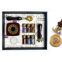 Bead Sealing Wax Kit with 6 colors Sealing Wax Beads, Melting Pot, Candle and Spoon - Nostalgic Impressions