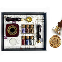 Bead Sealing Wax Kit with 6 colors Sealing Wax Beads, Melting Pot, Candle and Spoon - Nostalgic Impressions