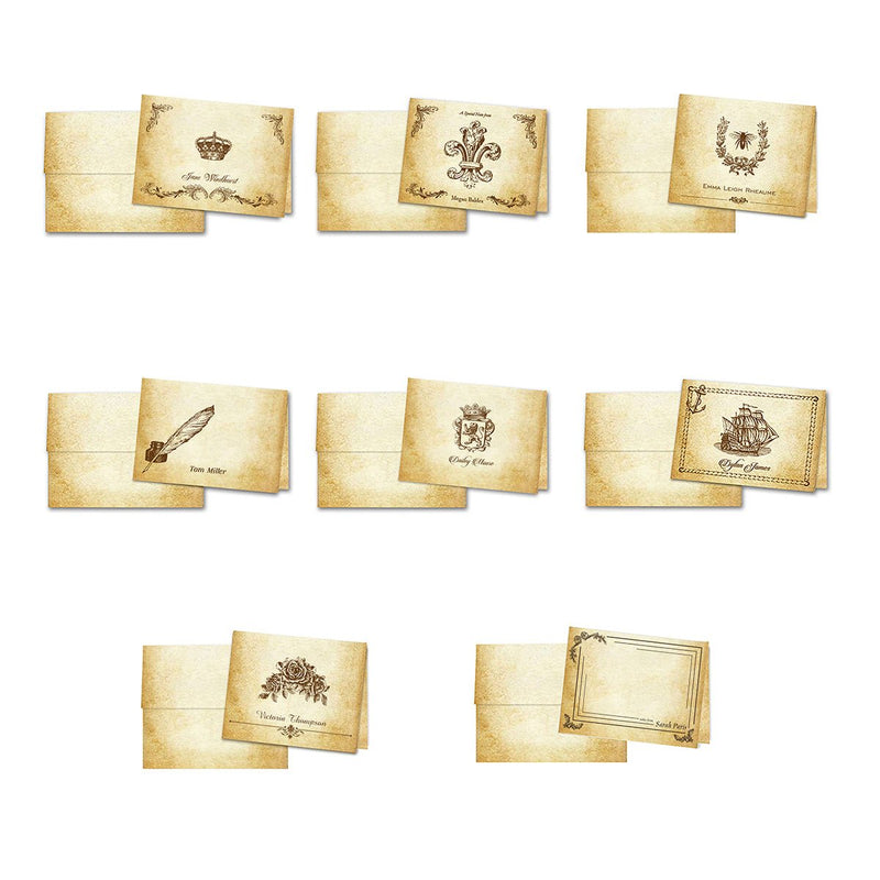 Aged Parchment Printed Note Card Set with Envelopes 8/8 - 8 Designs wi – Nostalgic Impressions aged-parchment-printed-note-card-set-with-envelopes-8-8-8-designs-wi-nostalgic-impressions