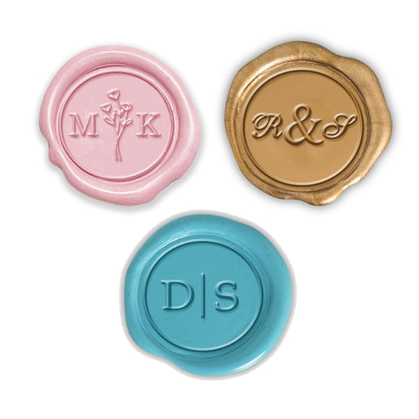 E-Z 2 Letters with Design Monogram Maker Custom Wax Seal Stamp with Rosewood Handle-with Preview - Nostalgic Impressions