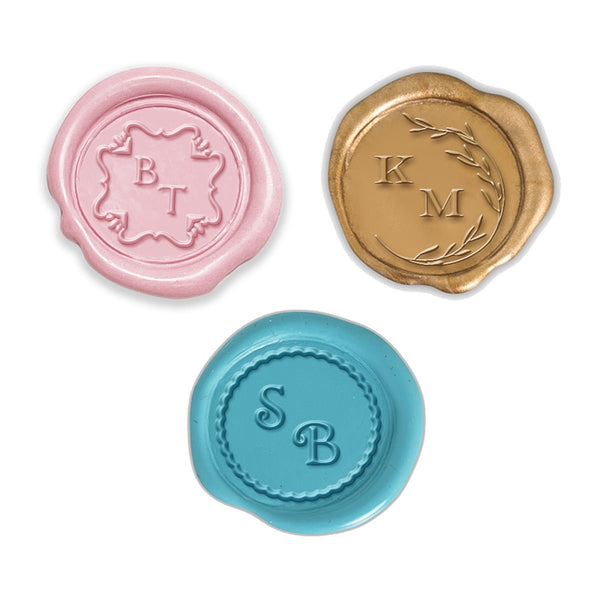 E-Z 2 Letter Staggered Monogram Maker Custom Wax Seal Stamp with Rosewood Handle - Nostalgic Impressions