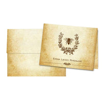 Queen Bee Aged Parchment Printed Note Card Set with Envelopes 8/8 - with Personalization Option - Nostalgic Impressions