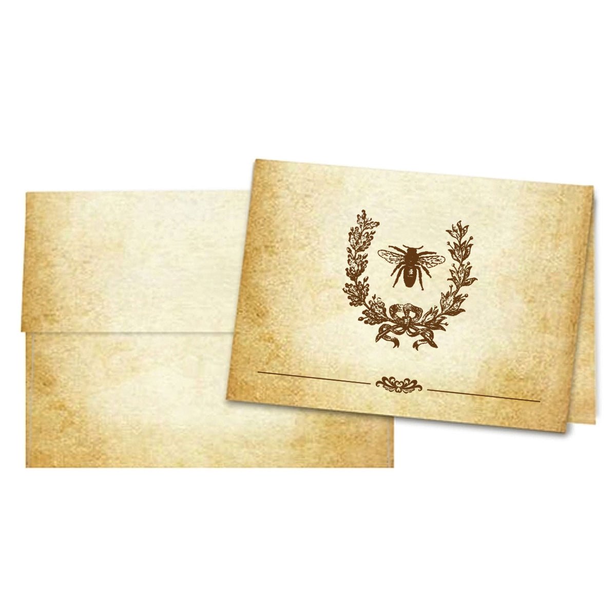 Aged Parchment Printed Note Card Set with Envelopes 8/8 - 8 Designs with Personalization Option - Nostalgic Impressions