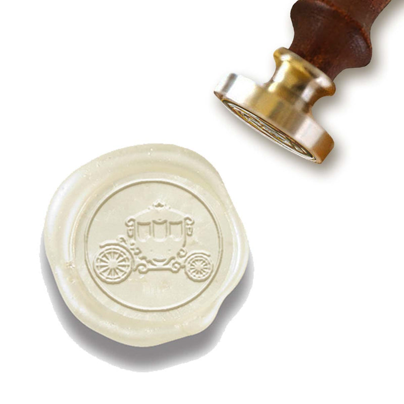 Coach Wedding Wax Seal Stamp with a Turquoise Wood Handle #R886 - Nostalgic Impressions