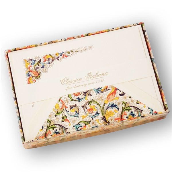 Florentina Notecard Set Made in Italy by Rossi 4.25x6.25" -10/10 - Nostalgic Impressions
