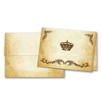 Regal Crown Aged Parchment Printed Note Card Set with Envelopes 8/8 - Personalization Option - Nostalgic Impressions
