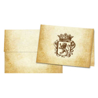 Aged Parchment Printed Note Card Set with Envelopes 8/8 - 8 Designs with Personalization Option - Nostalgic Impressions