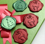 Christmas Adhesive Wax Seals 25Pk Quick-Ship Stickers - 1" - Tree, Reindeer, Snowflake Or assorted - Nostalgic Impressions
