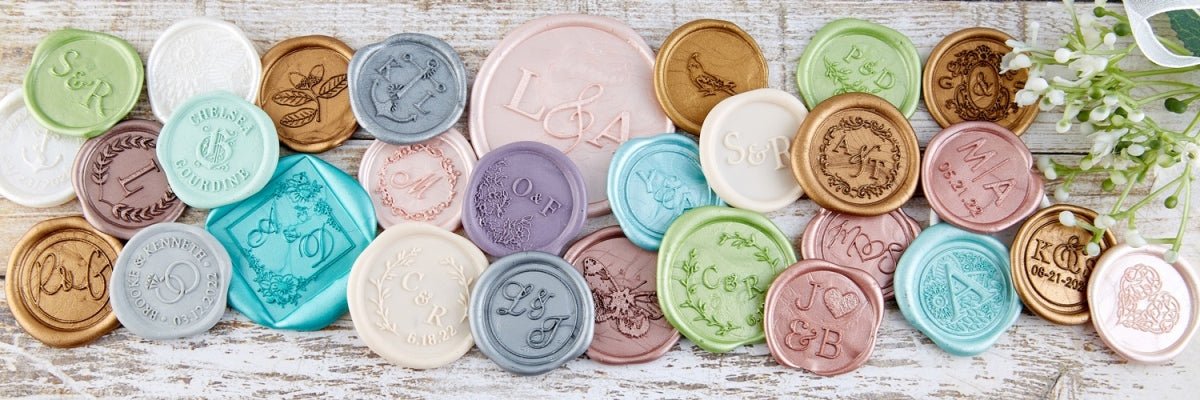 Handpressed Wedding Adhesive Wax Seals  - Nostalgic Impressions