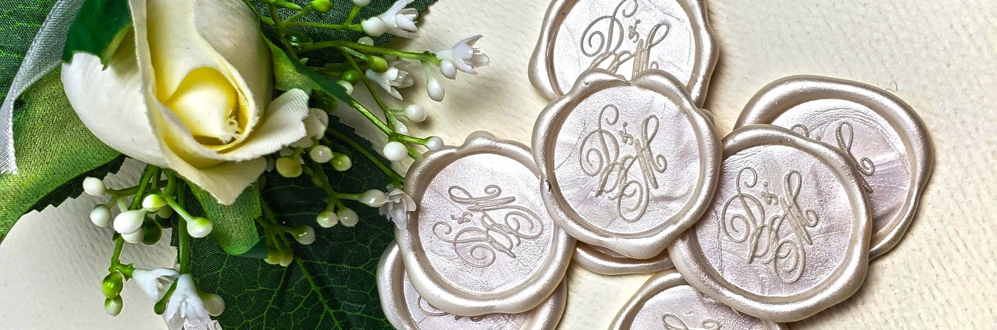 Wedding Adhesive Monogram Wax Seals  - Nostalgic Impressions