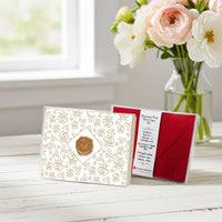 Rose Gold Foil Boxed Note Card Set with Wax Seal by Nostalgic Impressions