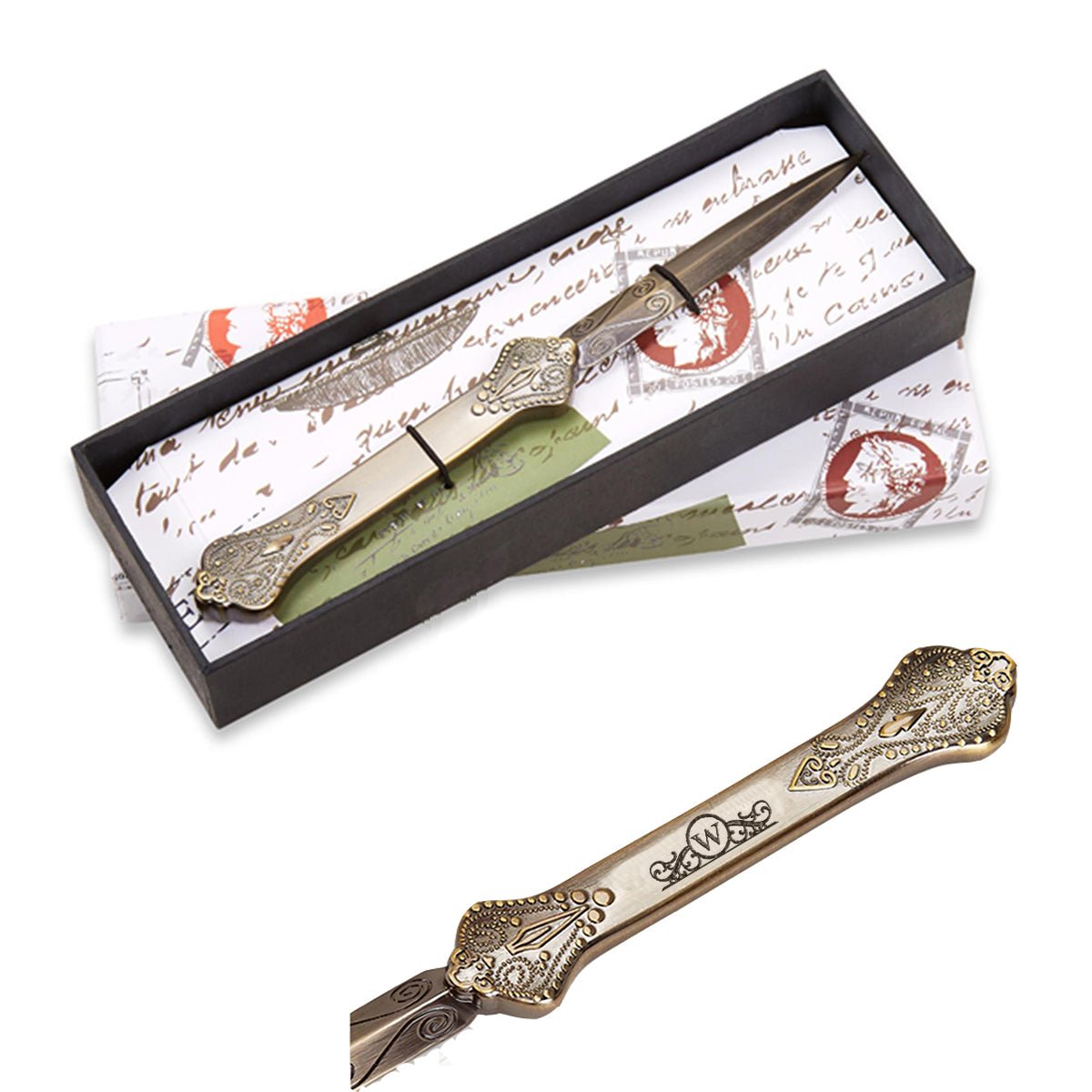 Elegant Letter Opener Paper Knife for envelopes with Classic Metal Detailing - Nostalgic Impressions