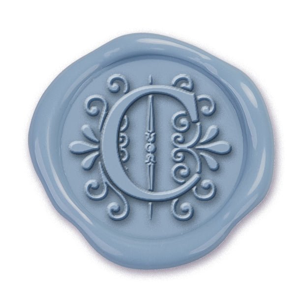 Apex Initial Adhesive Wax Seals #1155 Bundle with Stamp - Nostalgic Impressions