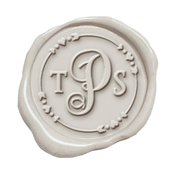 Vine Monogram Custom Wax Seal Stamp with Border #1181a - Nostalgic Impressions