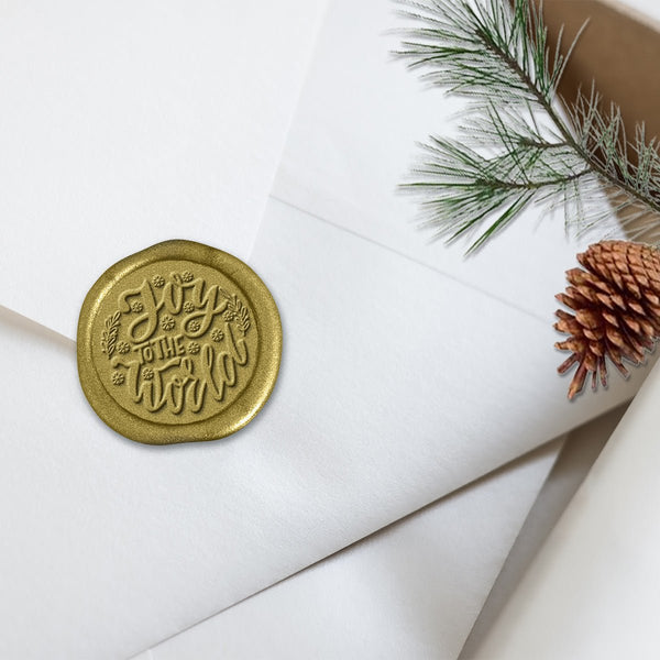 Joy Adhesive Christmas Wax Seal Stickers 8PK - Hand Pressed 1 1/4" - Nostalgic Impressions